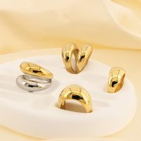 Basic Modern Style Classic Style Geometric Solid Color 304 Stainless Steel 18K Gold Plated Rings In Bulk main image 7