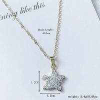 Sterling Silver Cute Sweet Simple Style Plating Inlay Four Leaf Clover Star Artificial Crystal Pendant Necklace main image 2