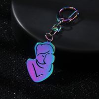 Basic Modern Style Classic Style Human 201 Stainless Steel Alloy Plating Mother'S Day Bag Pendant Keychain main image 4