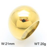 Stainless Steel 18K Gold Plated Simple Style Solid Color Rings sku image 6