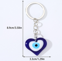 Cartoon Style Modern Style Devil's Eye Heart Shape Rhombus Alloy Glass Bag Pendant Keychain main image 2