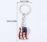 Nouveauté Style Moderne Forme De Cœur Drapeau Américain Alliage Pendentif De Sac Porte-Clés main image 2