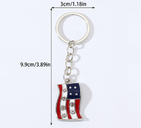 Novelty Modern Style Heart Shape American Flag Alloy Bag Pendant Keychain main image 2