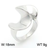 304 Stainless Steel 18K Gold Plated Simple Style Irregular Solid Color Rings sku image 1