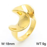 304 Stainless Steel 18K Gold Plated Simple Style Irregular Solid Color Rings main image 3
