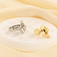 304 Stainless Steel 18K Gold Plated Simple Style Irregular Solid Color Rings main image 1