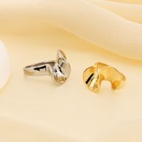 304 Stainless Steel 18K Gold Plated Simple Style Irregular Solid Color Rings main image 5