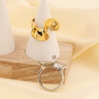 304 Stainless Steel 18K Gold Plated Simple Style Irregular Solid Color Rings main image 6