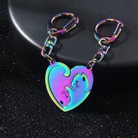 Cute Modern Style Cat 201 Stainless Steel Alloy Plating Bag Pendant Keychain main image 3