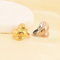 304 Stainless Steel 18K Gold Plated Vintage Style Simple Style Irregular Solid Color Rings main image 7