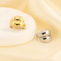 304 Stainless Steel 18K Gold Plated Vintage Style Simple Style Irregular Solid Color Rings main image 5
