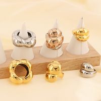 304 Stainless Steel 18K Gold Plated Vintage Style Simple Style Irregular Solid Color Rings main image 4