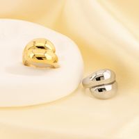 304 Stainless Steel 18K Gold Plated Vintage Style Simple Style Irregular Solid Color Rings main image 6