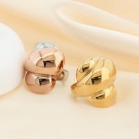 304 Stainless Steel 18K Gold Plated Vintage Style Simple Style Irregular Solid Color Rings main image 8