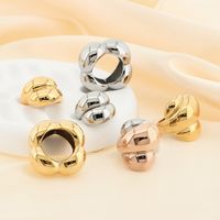 304 Stainless Steel 18K Gold Plated Vintage Style Simple Style Irregular Solid Color Rings main image 1