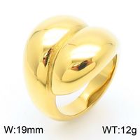 304 Stainless Steel 18K Gold Plated Vintage Style Simple Style Irregular Solid Color Rings sku image 7