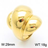 304 Stainless Steel 18K Gold Plated Vintage Style Simple Style Irregular Solid Color Rings sku image 14
