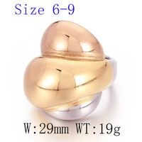304 Stainless Steel 18K Gold Plated Vintage Style Simple Style Irregular Solid Color Rings sku image 15
