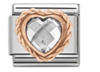 1 Piece Stainless Steel Rhinestones Heart Shape Flower Polished Beads sku image 8