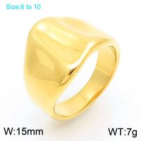 304 Stainless Steel 18K Gold Plated Simple Style Irregular Solid Color Rings sku image 16
