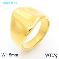 304 Stainless Steel 18K Gold Plated Simple Style Irregular Solid Color Rings sku image 20