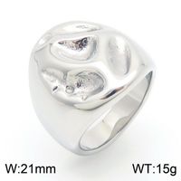 304 Stainless Steel 18K Gold Plated Simple Style Irregular Solid Color Rings main image 3