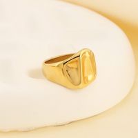 304 Stainless Steel 18K Gold Plated Simple Style Irregular Solid Color Rings main image 6