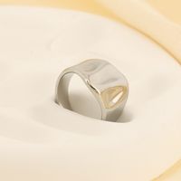 304 Stainless Steel 18K Gold Plated Simple Style Irregular Solid Color Rings main image 7