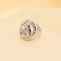 304 Stainless Steel 18K Gold Plated Simple Style Irregular Solid Color Rings main image 8