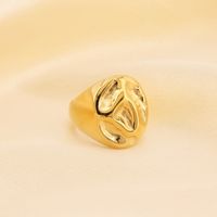 304 Stainless Steel 18K Gold Plated Simple Style Irregular Solid Color Rings main image 9
