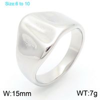 304 Stainless Steel 18K Gold Plated Simple Style Irregular Solid Color Rings sku image 6
