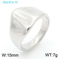 304 Stainless Steel 18K Gold Plated Simple Style Irregular Solid Color Rings sku image 8