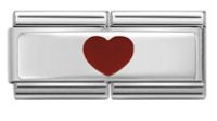 1 Piece 304 Stainless Steel Rhinestones Letter Heart Shape Polished Italian Charms sku image 1