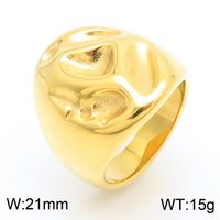304 Stainless Steel 18K Gold Plated Simple Style Irregular Solid Color Rings sku image 11