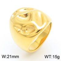 304 Stainless Steel 18K Gold Plated Simple Style Irregular Solid Color Rings sku image 13