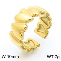 Basic Classic Style Commute Heart Shape Solid Color 304 Stainless Steel 18K Gold Plated Rings In Bulk sku image 16