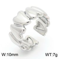 Basic Classic Style Commute Heart Shape Solid Color 304 Stainless Steel 18K Gold Plated Rings In Bulk sku image 6