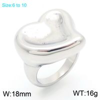 Basic Classic Style Commute Heart Shape Solid Color 304 Stainless Steel 18K Gold Plated Rings In Bulk main image 3