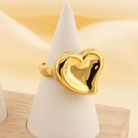 Basic Classic Style Commute Heart Shape Solid Color 304 Stainless Steel 18K Gold Plated Rings In Bulk main image 6