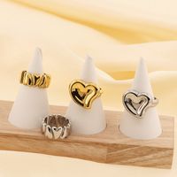 Basic Classic Style Commute Heart Shape Solid Color 304 Stainless Steel 18K Gold Plated Rings In Bulk main image 8