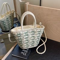 Women's Medium Straw Solid Color Vacation Beach Weave String Crossbody Bag main image 6