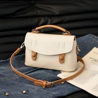 Women's Medium Pu Leather Solid Color Basic Classic Style Sewing Thread Magnetic Buckle Crossbody Bag main image 2