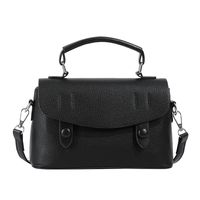 Women's Medium Pu Leather Solid Color Basic Classic Style Sewing Thread Magnetic Buckle Crossbody Bag sku image 2