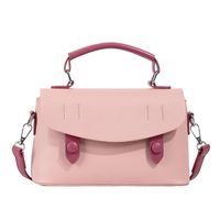 Women's Medium Pu Leather Solid Color Basic Classic Style Sewing Thread Magnetic Buckle Crossbody Bag sku image 3