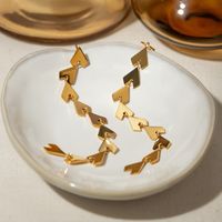 1 Pair IG Style Simple Style Heart Shape Tassel 304 Stainless Steel 18K Gold Plated Drop Earrings main image 4