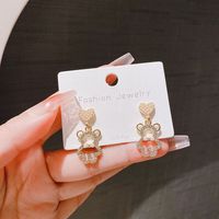 1 Pair Fashion Letter Square Heart Shape Inlay Imitation Pearl Alloy Artificial Gemstones Earrings sku image 93