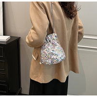 Women's Small Polyester Solid Color Classic Style String Shoulder Bag sku image 3