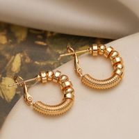 1 Pair Basic Modern Style Classic Style Geometric Flower Plating Copper 18K Gold Plated White Gold Plated Hoop Earrings main image 6