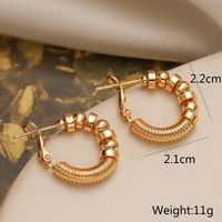 1 Pair Basic Modern Style Classic Style Geometric Flower Plating Copper 18K Gold Plated White Gold Plated Hoop Earrings main image 3
