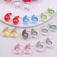 1 Paire Style IG Style Simple Les Gouttelettes D'Eau Peinture En Aérosol Arylique Boucles D'Oreilles main image 1